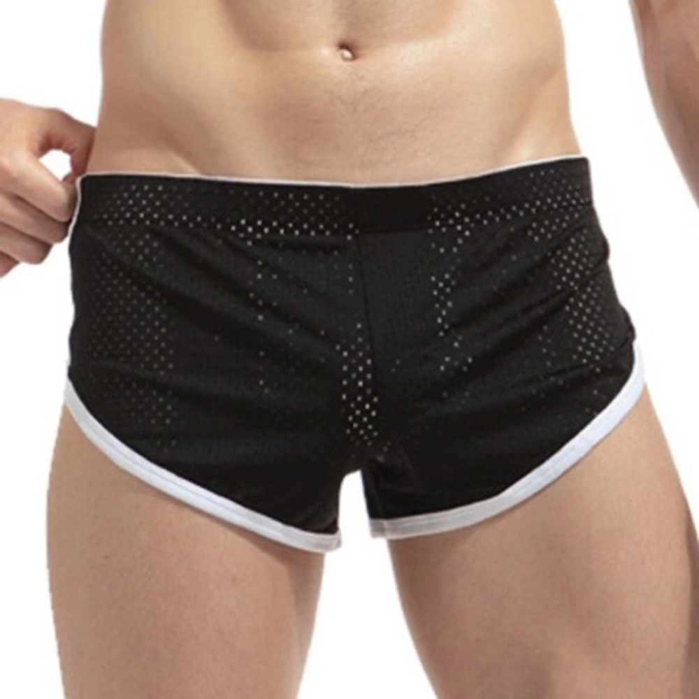Breathable Mesh Sports Shorts Men's Casual Cut Out Side Open Hip shorts - Picture 7 of 7